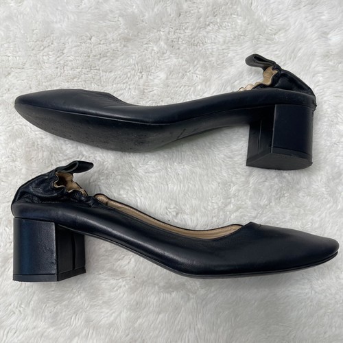 Everlane Women's Black The Day Leather Block Heel Pumps Slip On Shoes Size 10.5 - Picture 2 of 14
