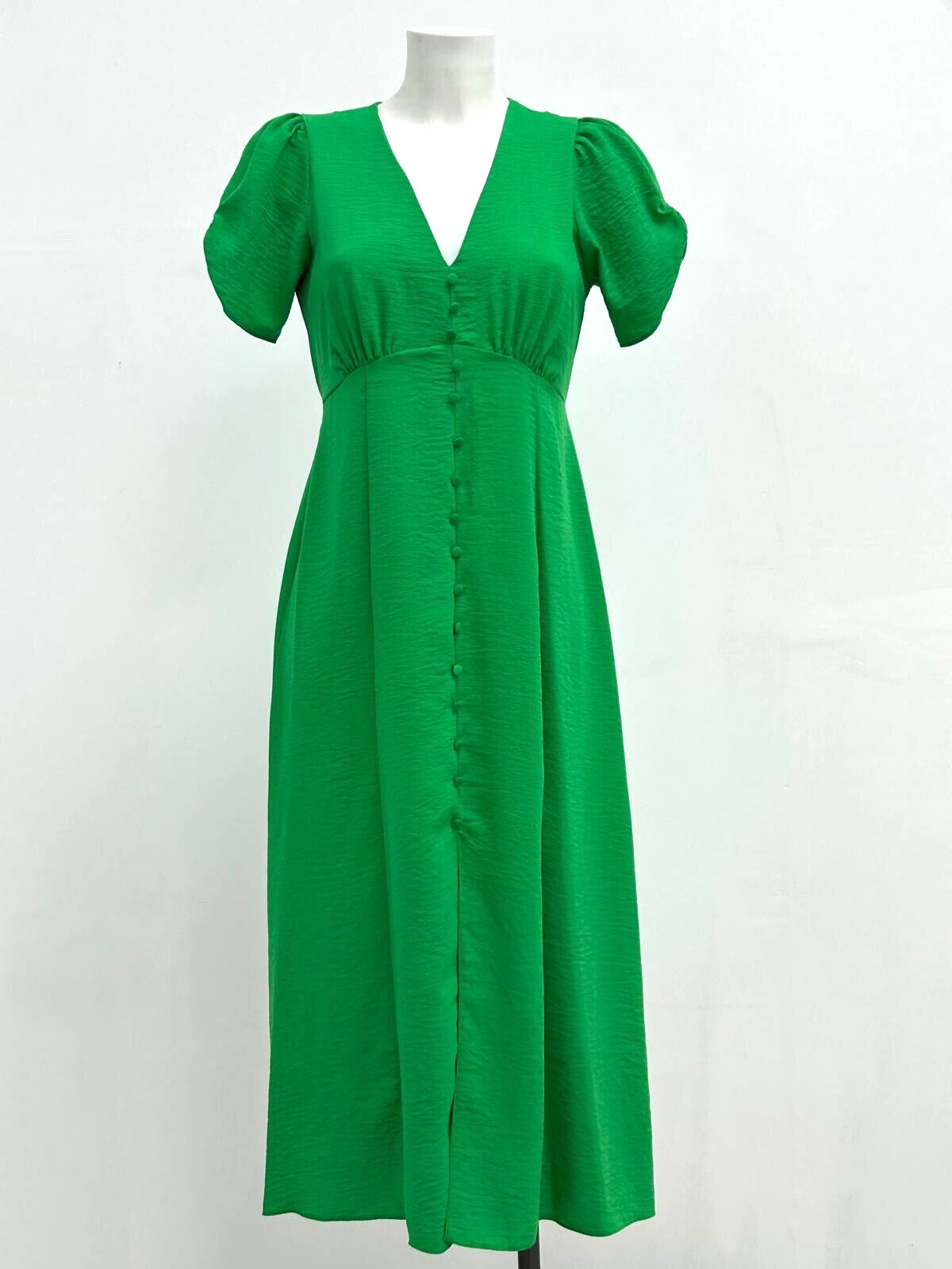 Ex New Look Green Button Front Split Hem Tea Dress Sizes 8 10 12 14 16 18