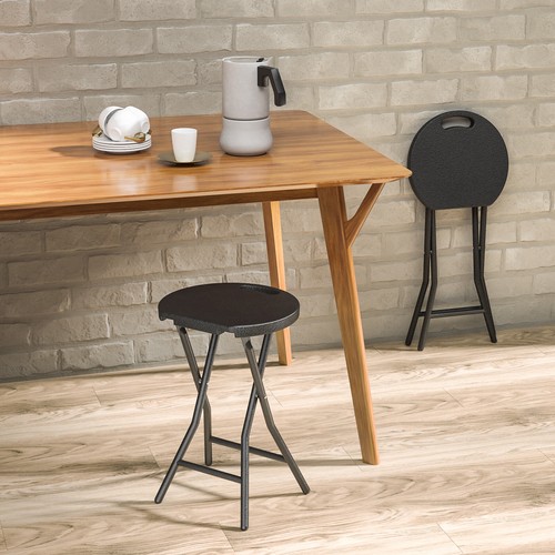 Portable Chairs,Plastic Foldable Stool, 300lbs Capacity, Set of 2, Black - Picture 9 of 9
