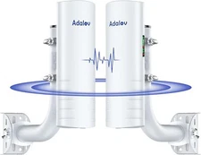 AdaLov CPE361 5KM Gigabit WiFi Bridge 2Pack & Bracket HighSpeed Dual 1Gbps Ports