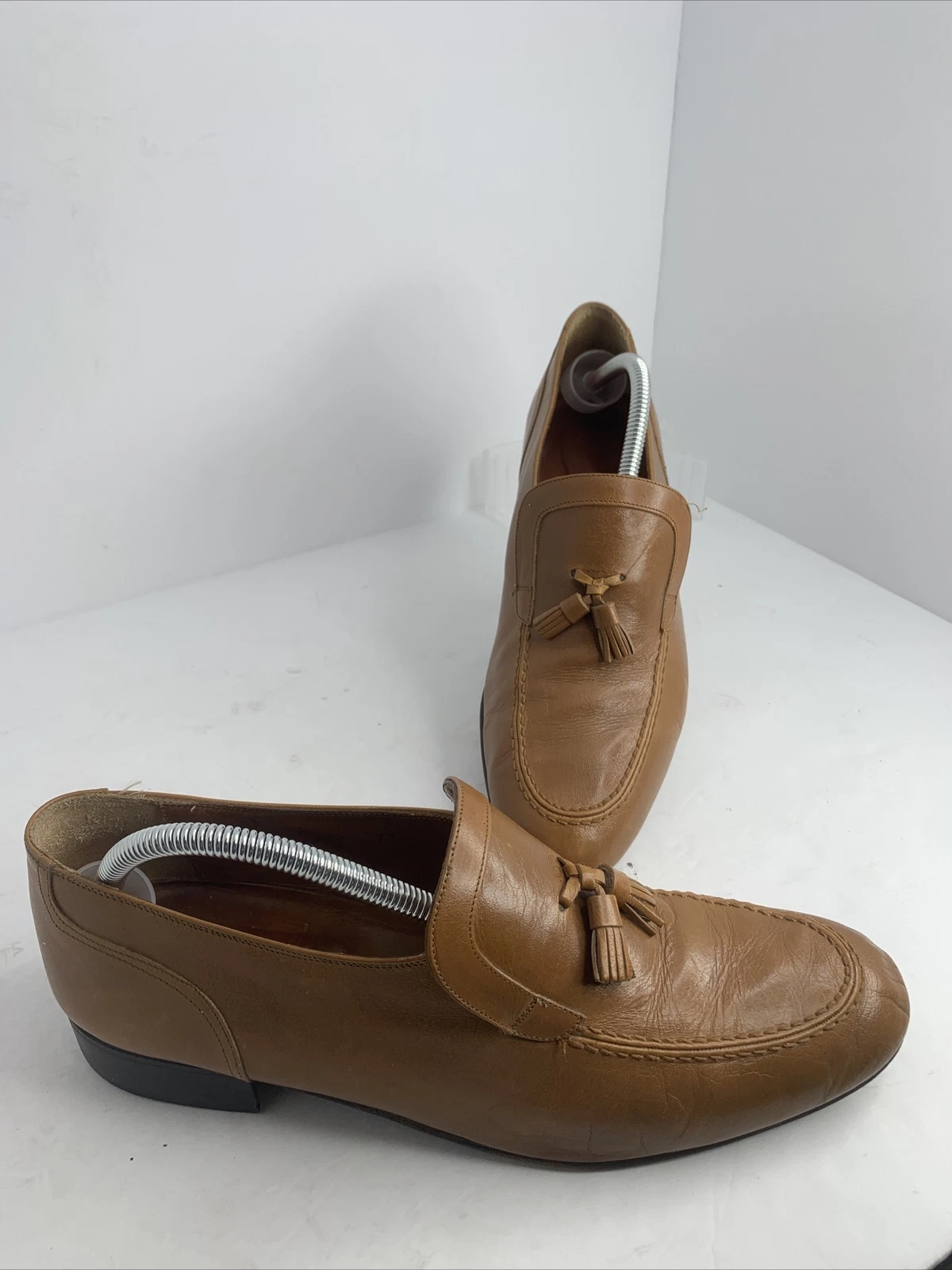 Mocassins vintage Christian Dior à enfiler à pompons 10 cuir marron moyen homme SHARP
