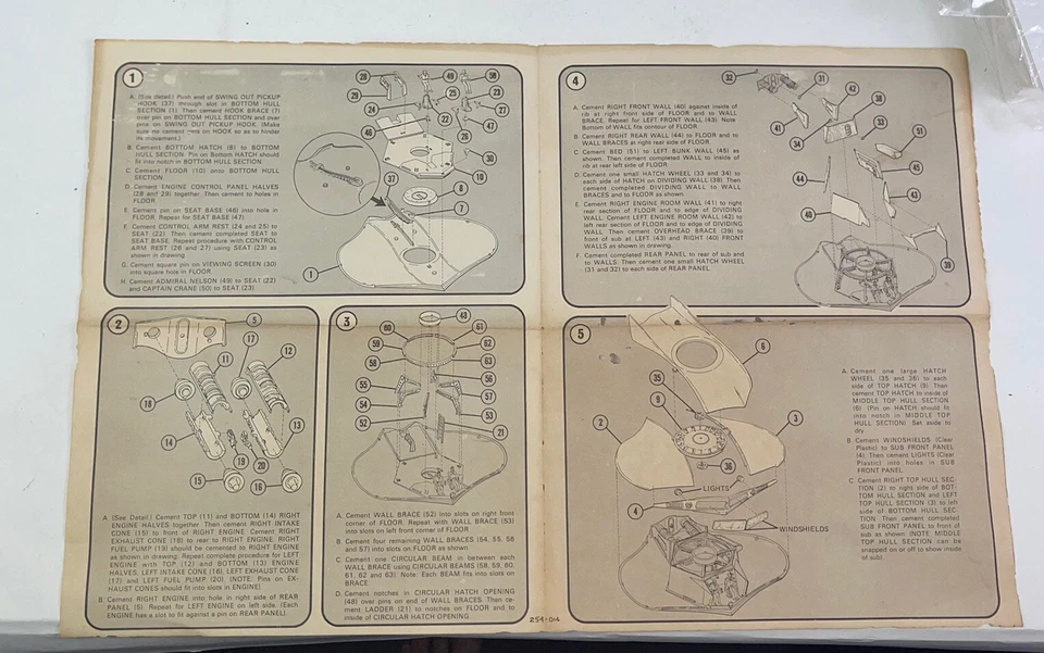 AURORA FLY SUB "VIAJE AL FONDO DEL MAR" 1975 Hoja de instrucciones Foto 3 de 3