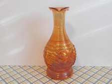 Iridescent Carnival Glass Vase with Grape and Leaf Motif — listing 4