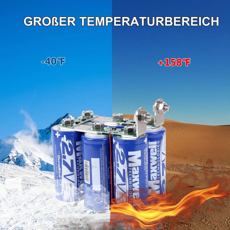 Maxwell 16V 500F Super Audio Kondensator Batterie 6pcs 2.7V 3000Farads Starter - Bild 4 von 4