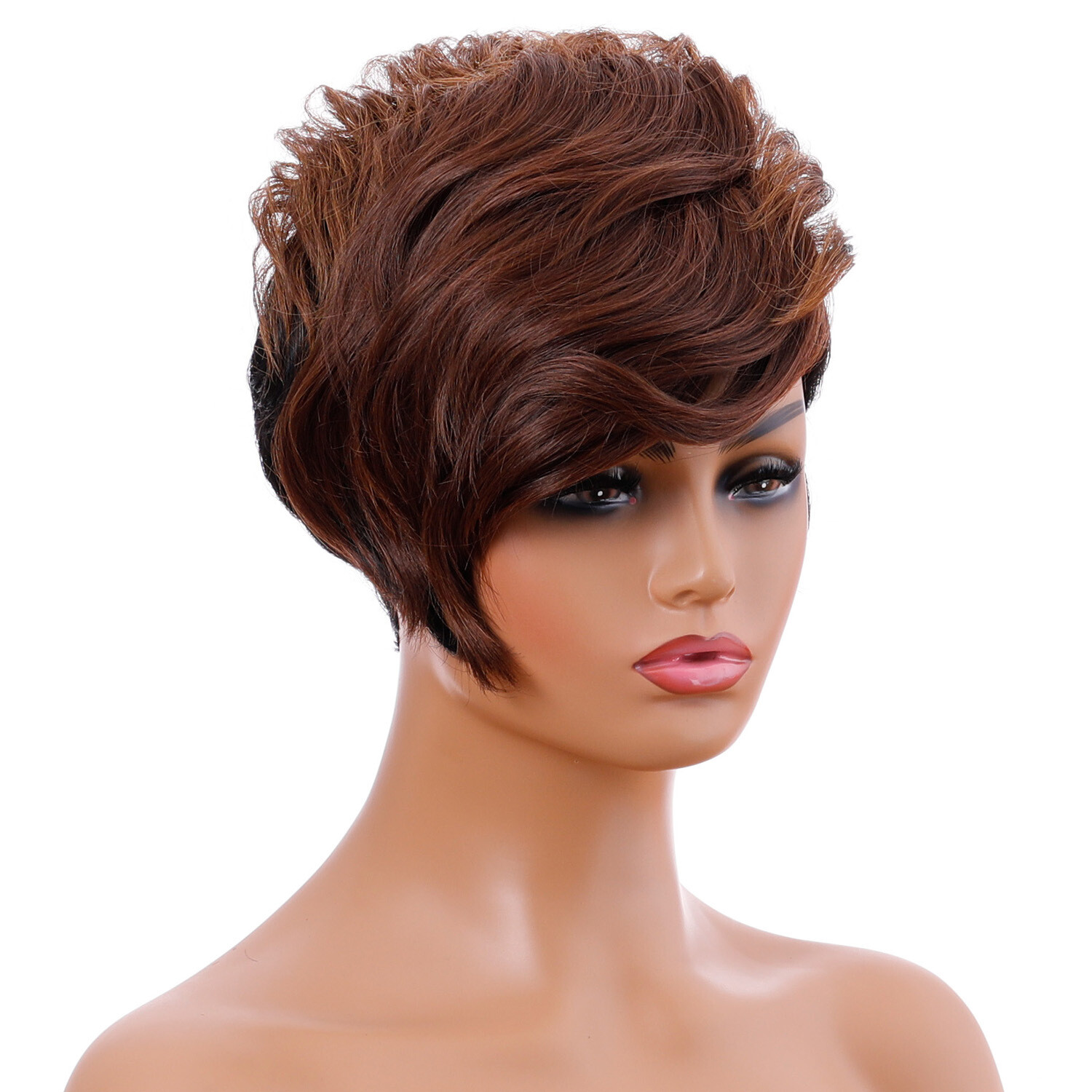 Women Short Wavy Curly Pixie Boy Cut Hair Wig Party Cosplay Synthetic