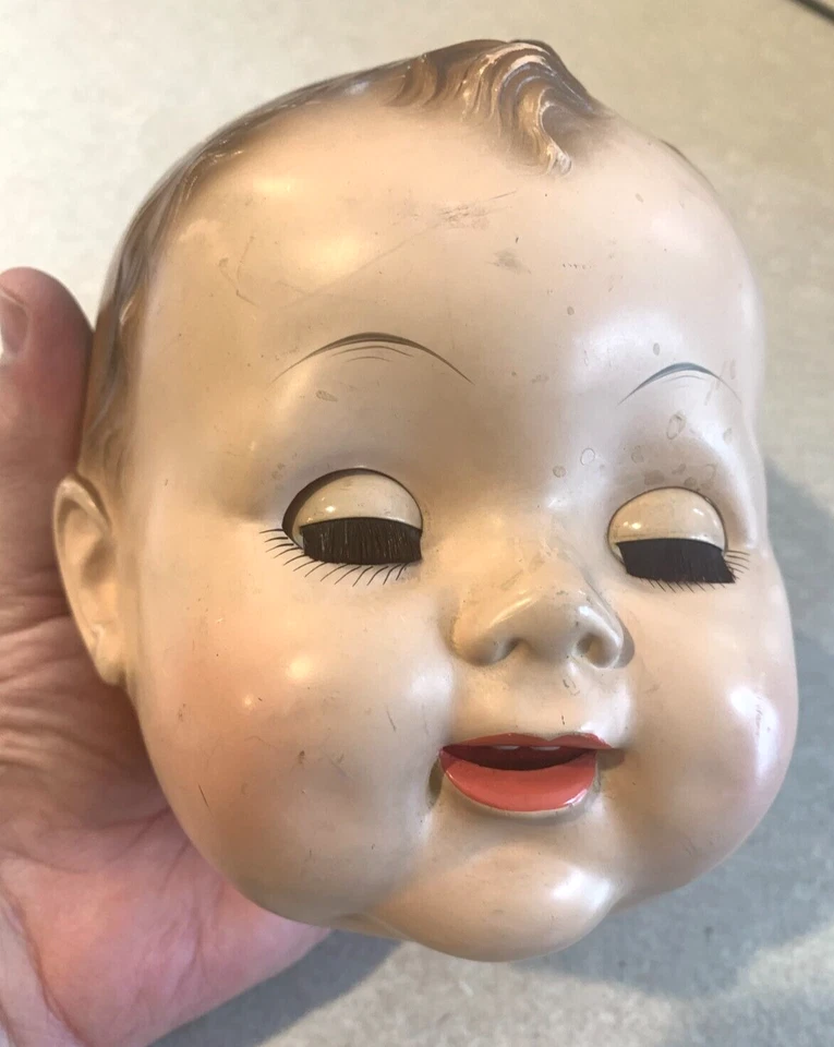 RARO Muñeca Effanbee Baby NOMA Cabeza de Vinilo Ojos Dormidos y Lengua de Tela Años 50 Foto 3 de 4