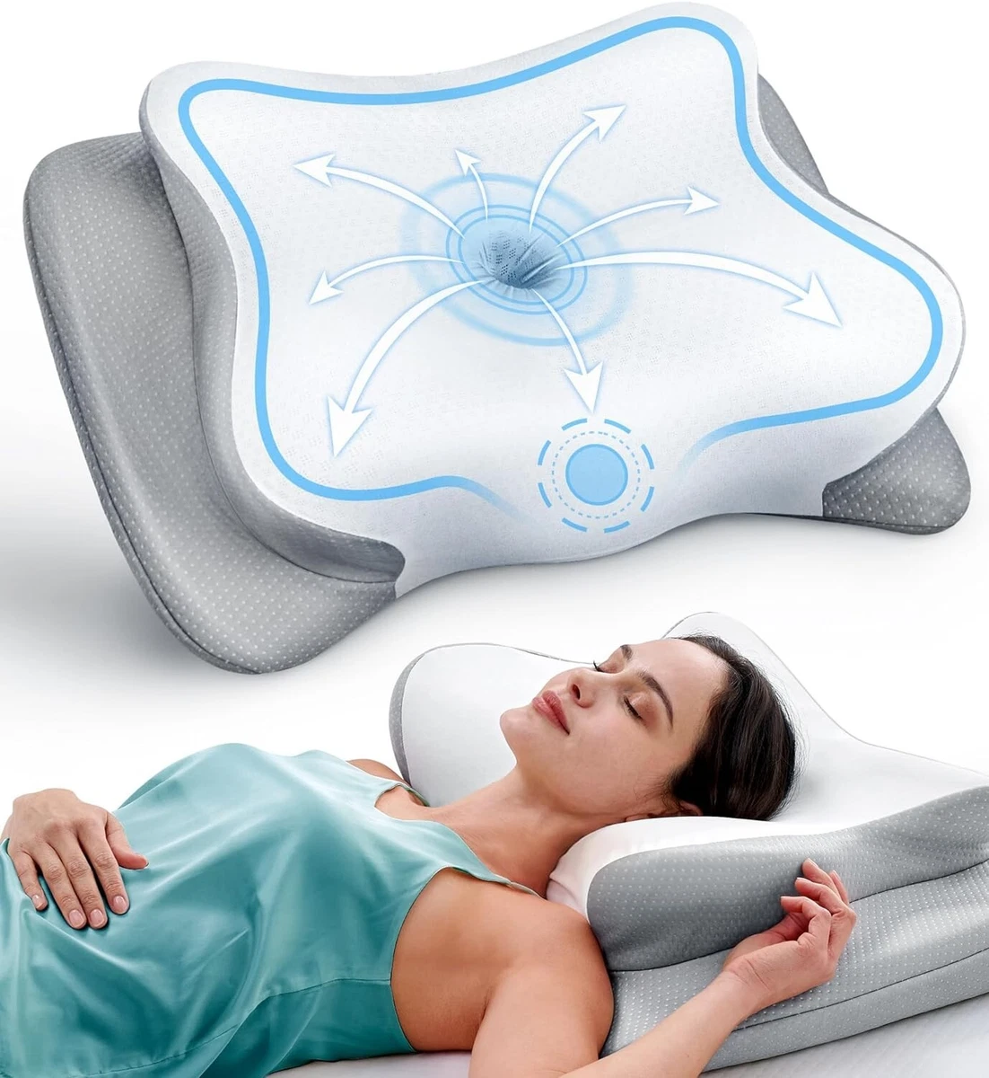 Almohada Cervical Para El Cuello Para Aliviar El Dolor Almohada Refrescante  Us