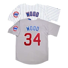 Kerry Wood Chicago Cubs Home (White) Road (Grey) Men's Jersey w/ Patch