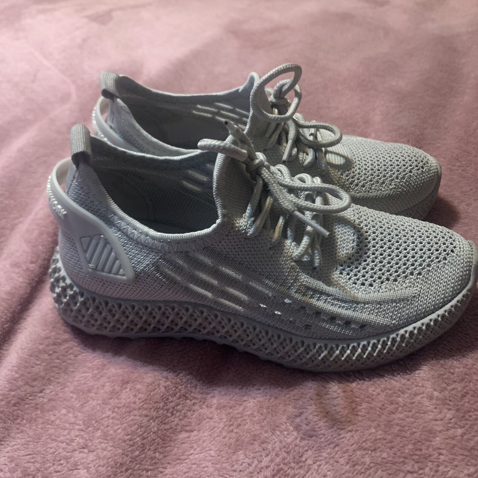 Scarpe da corsa atletiche sneakers a rete traspiranti grigie Pony bambina taglia 12