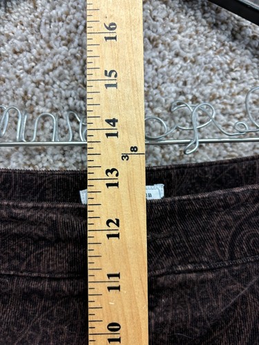 Charter Club Pant Club Brown Paisley Print Corduroy Pants Straight Stretch 14P - Picture 6 of 8