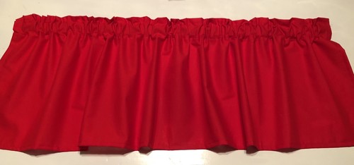 Solid Cherry Red Valance Cotton fabric 42"wide 14"L Bedroom Kitchen - 第 3/14 張圖片