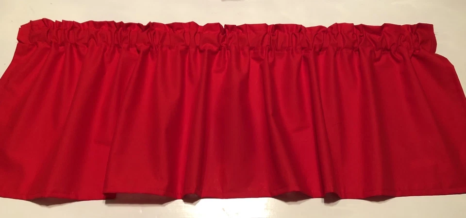 Solid Cherry Red Valance Cotton fabric 42"wide 14"L Bedroom Kitchen - Image 3 of 4