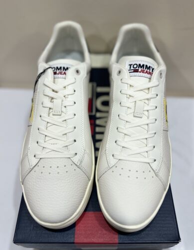 Tommy Hilfiger Jeans Cupsole TJM Leather Ivory Cream Shoes Mens Size US 12 New✅ - Picture 5 of 9