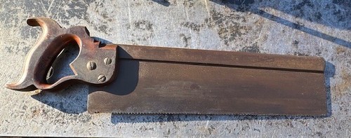 Antique Vintage G. H. Bishop 14" Back Saw 13 TPI Woodworking Tool - Picture 3 of 3