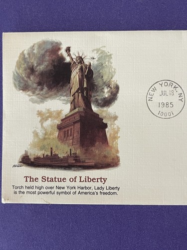 STATUE OF LIBERTY SCULPTOR AUGUSTE BARTHOLDI 1985 FLEETWOOD CACHET FDC VF UNAD - Picture 2 of 6