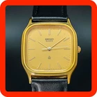 Vintage 1983 [MINT] SEIKO CHARIOT 6431-5050 Gold Square Tank Shape Men Watch