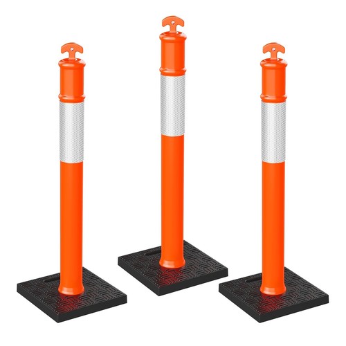 High Visibility 3-Pack Traffic Cones with 10 lbs Weighted Bases for Parking Lots - Picture 3 of 11
