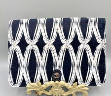 Thirty-One Double Up Crossbody Black Links Clutch 8.5" x 6" Pockets/ Card Slots