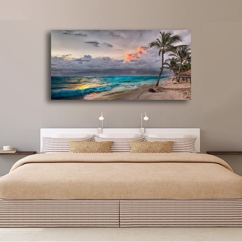 Beach Themed Wall Art Canvas Prints Seascape Poster Bathroom Décor Ocean Coco... - Picture 2 of 9