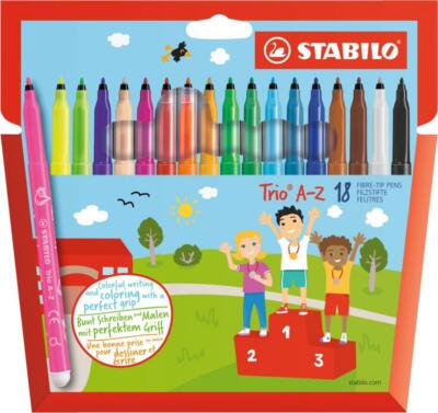 STABILO Fasermaler Trio A-Z, 18er Karton-Etui