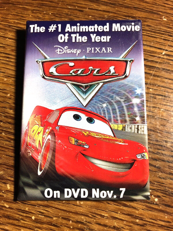 2006 DISNEY PIXAR CARS Pin Pinback Movie Button #1 Animated Movie of the Year