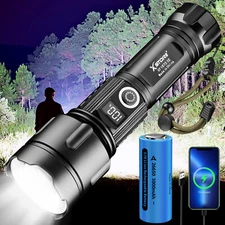 Super Bright 9000000LM LED Flashlight Zoom Rechargeable Tactical LED Work Light