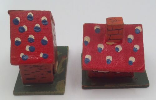 Costruzioni fattoria legno miniatura vintage alberi animali recinzioni 13 pezzi Giappone - Foto 12 di 12