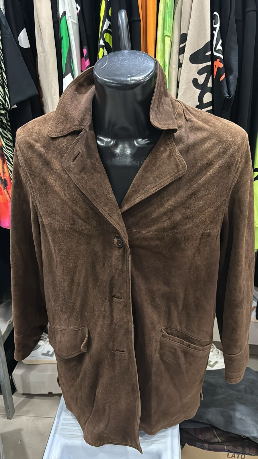 Vintage Brown Genuine Leather Jacket for Men Size 42 LLD462