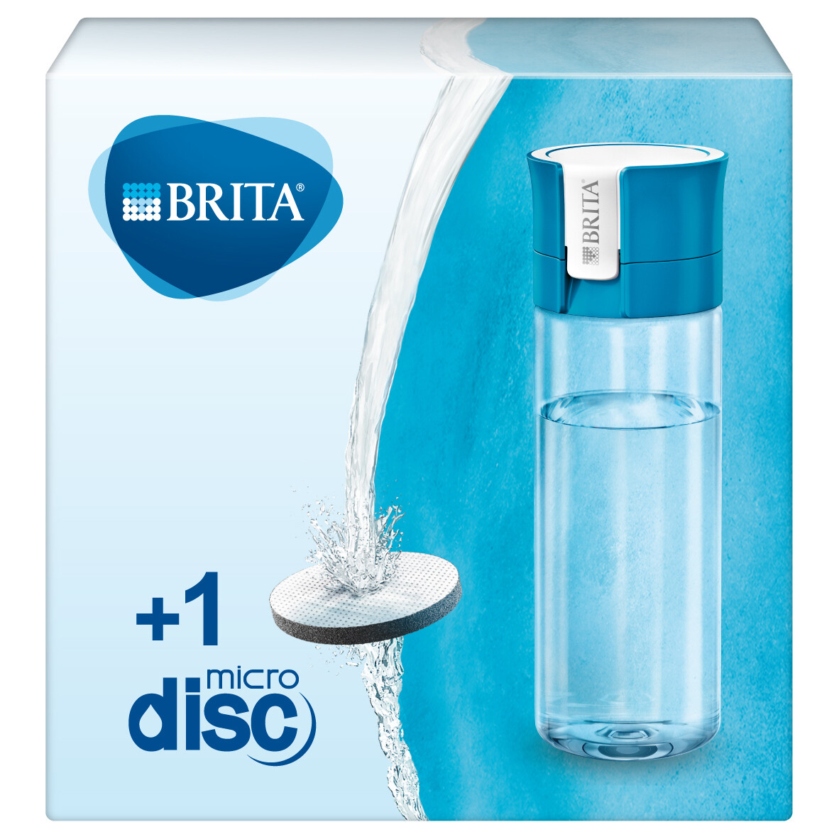 Brita Fill&Go Bottiglia per Filtrare l'Acqua 0.6 L Blu Trasparente 1016334