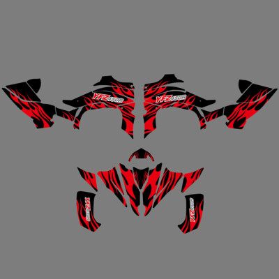 ATV Graphics Decals Stickers Kit For Yamaha YFZ 450R YFZ450R 2014-2022 Red/Black