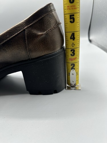 A.n.a. Penny Chunky Block Heel Loafers Women’s Size 11 M Brown Metallic - Picture 9 of 9