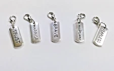 Charm Clip-On Inspiration Words 3  Bracelet Purse Bag Zipper Backpack Keychain