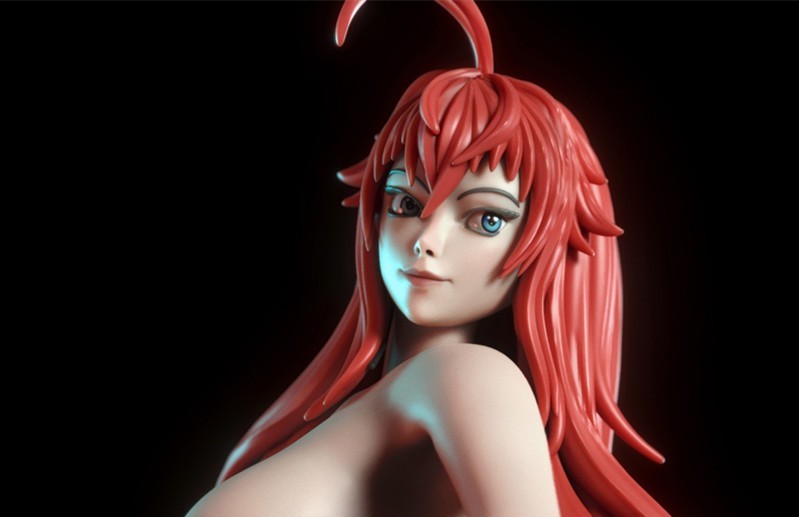 Kit Modelo Rias Gremory Escala 1/24 75mm Figura Completa Resina Sin Pintar Sin Montar