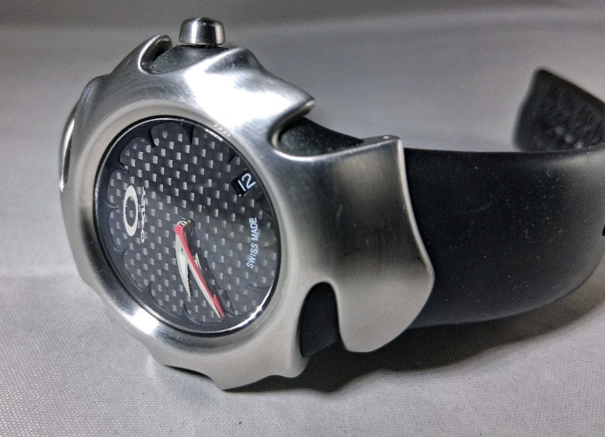 AUTHENTIC Vintage Oakley Blade Carbon Fiber Dial Silver Black