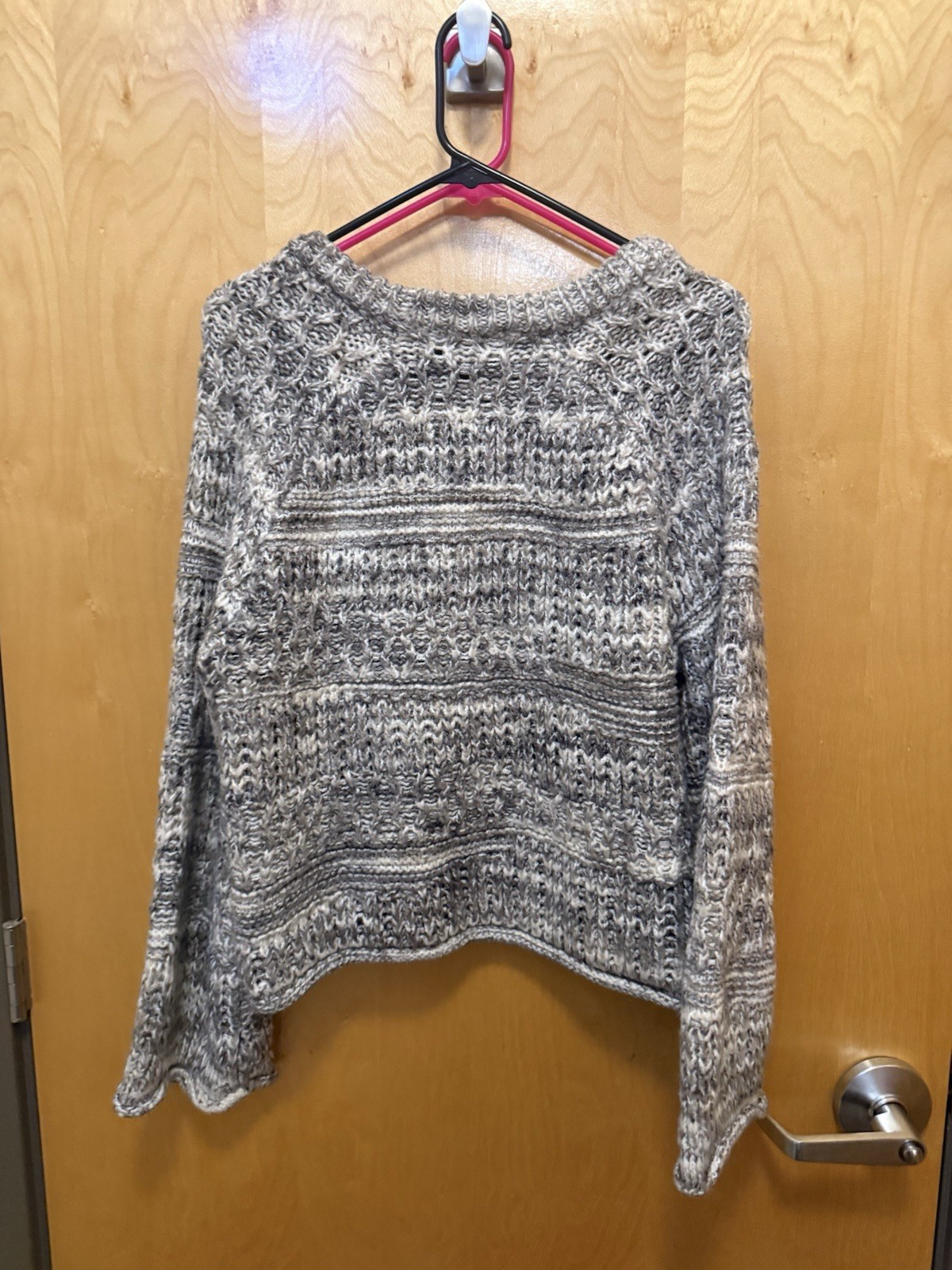 Gray Oversized Pullover Sweater Knitted Warm Size… - image 1
