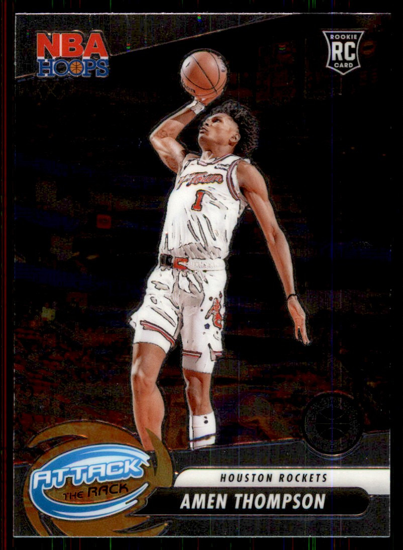 2023-24 Hoops Premium Stock Attack the Rack Amen Thompson RC Rockets #9