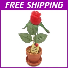 Elegant 16th Anniversary Wax Rose - Handmade Terra Cotta Pot