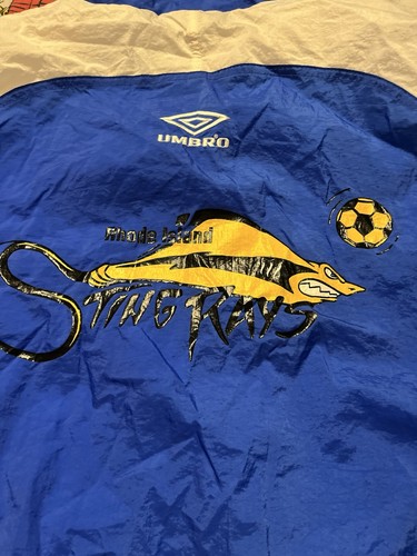 VTG UMBRO Rhode Island Rays United Windbreaker Jacket USL XL 90s Soccer TEAM EUC - Picture 5 of 8