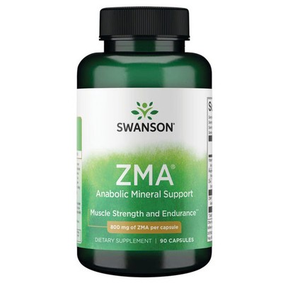 Swanson ZMA Anabolic Mineral Support with Vitamin B6 (90 Capsules, 800mg Each)