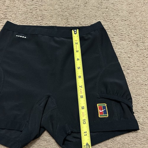 Women’s Nike Court Compression Shorts Size Medium Black Tennis - Picture 2 of 6