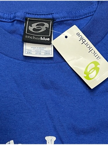 Vintage Y2K Anchor Blue Shirt I Wish I Was A Monkey 2xl Neu mit Etikett Graffiti - Bild 3 von 5