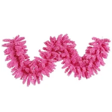 Vickerman K168814 Flocked Pink Fir Garland  9 ft. x 14 in.