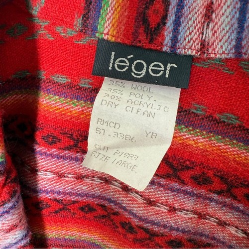 VINTAGE 80s LEGER Southwestern wool blend oversized BLAZER COAT LARGE - Bild 7 von 7