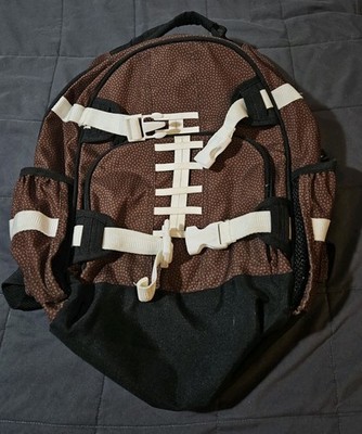 Pottery Barn Kids Football Style Backpack Brown Lace Design School Sports Bag Lg