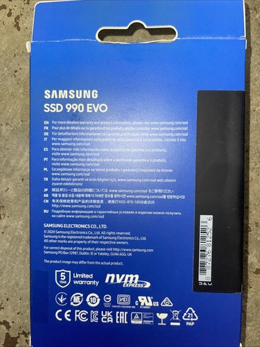 Samsung 990 EVO 5.0 2TB PCIe NVMe Internal SSD MZ-V9E2T0B/AM - Picture 2 of 3