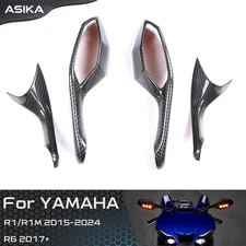 For Yamaha YZF R1/ R1M/ R6 Rear View Mirrors Turn Signal Lamp Carbon Fiber Cover