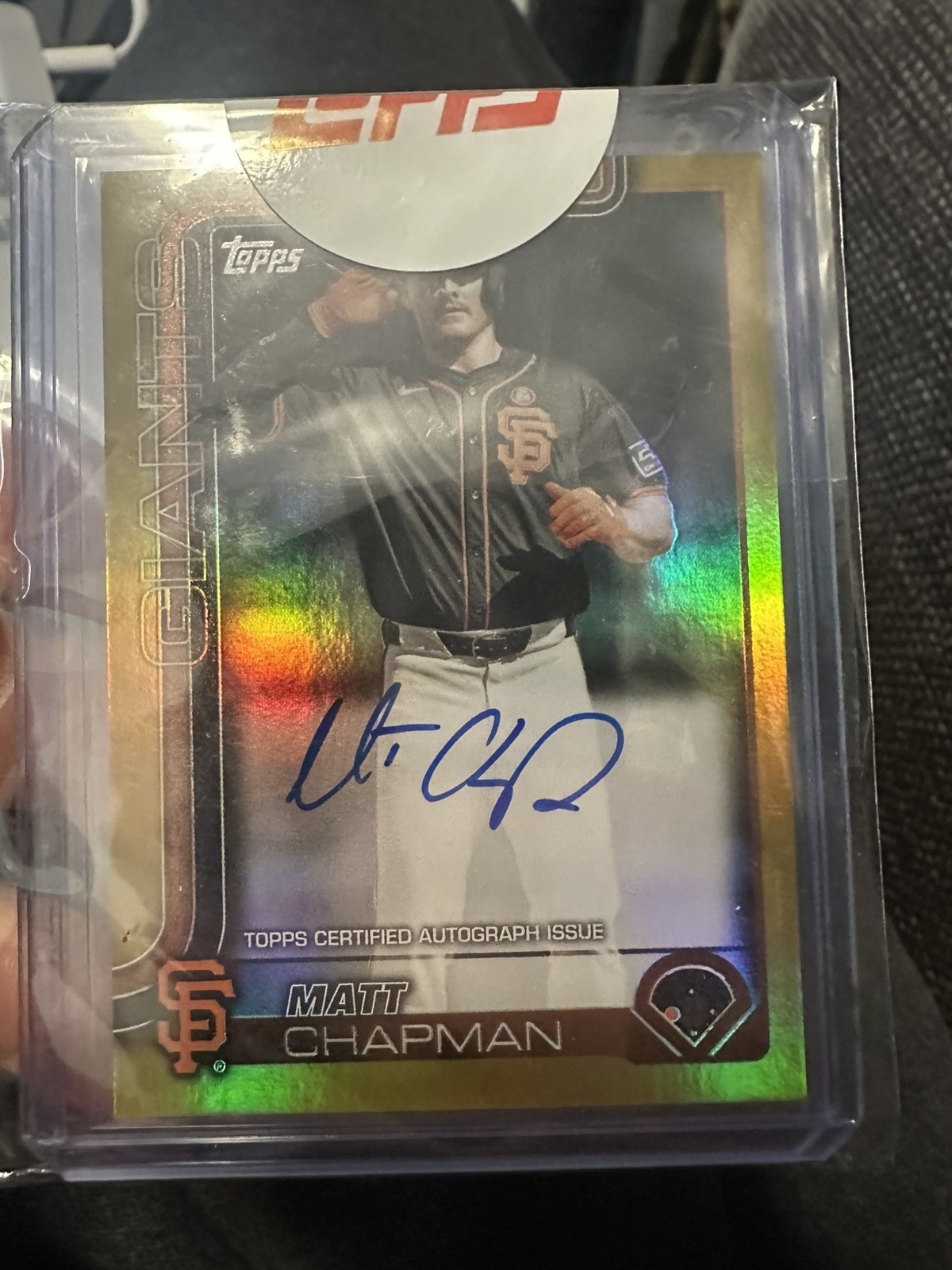 2025 Topps Series 1 Matt Chapman On Card Auto #10/50 Real One Gold Foil