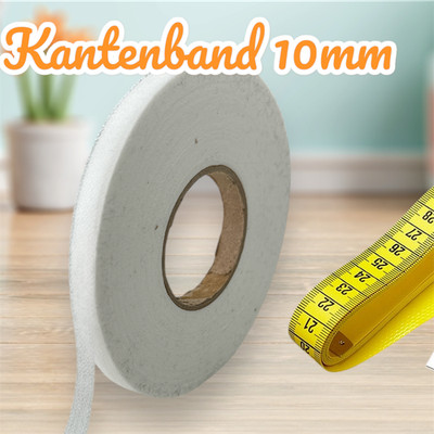 (0.13 EUR/Mtr.) Vlies Kantenband Fadenverstärk 10mm weiß 100m Rolle