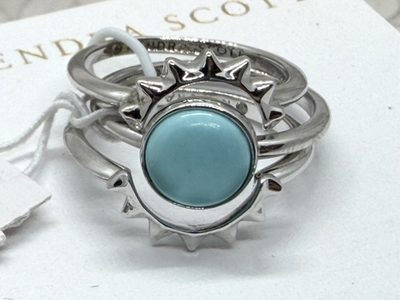 Kendra Scott Sienna Sun Ring Light Blue Magnesite Silver tone 3