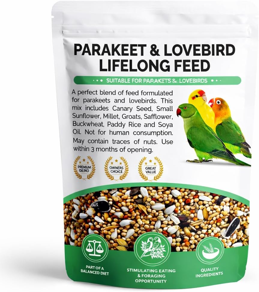 Premium Parakeet Food Lovebird Food Lifelong Formula Bird Parrot Feed Seed Mix N